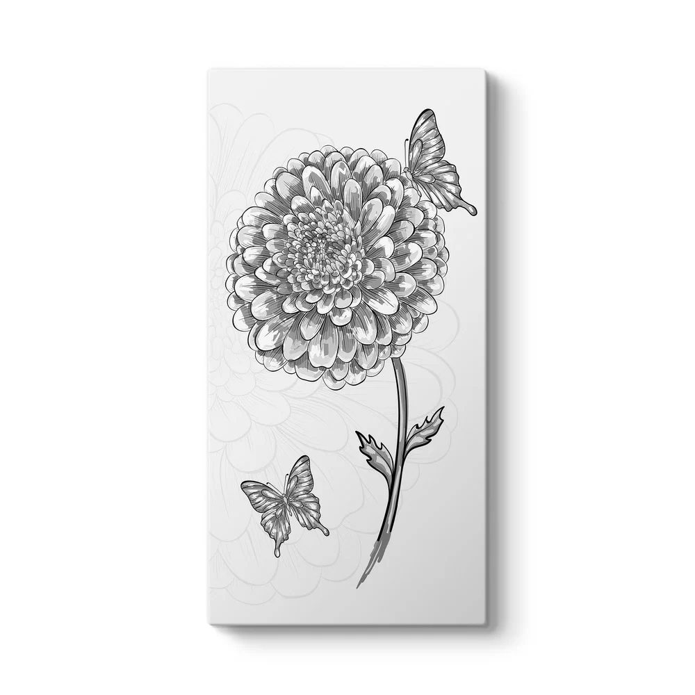 Kelebek ve Çiçek Çizim Tablosu - Model 7